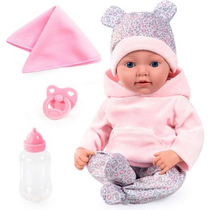 Bayer Babypuppe Reborn Baby, 38 cm Bärenmuster (4-tlg)