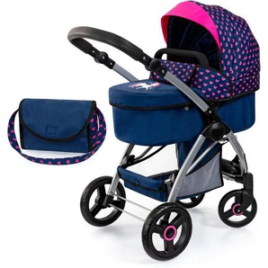 Bayer Kombi-Puppenwagen City Max blau, mit Wickeltasche
