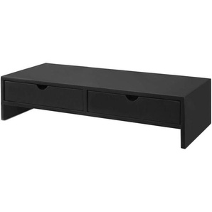 BBF02-SCH Monitor Bildschirm Ständer Monitorerhöhung Bildschirmerhöher Monitorständer mit 2 Schubladen Schwarz bht ca.: 47x11x18cm - Sobuy