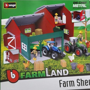Bburago Spielwelt Farmland, Farm Hütte, inkl. FENDT Traktor