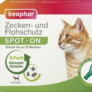 Beaphar Zecken- und Flohschutz SPOT-ON 3 x 0,8 ml für Katzen GLO689305659