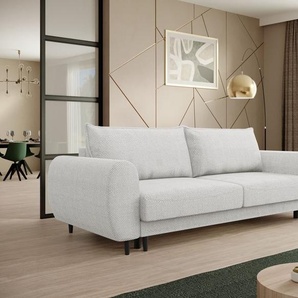 BEAUTYSOFA modernen Sofa CORTEZ - Couch mit Schlaffunktion & Bettkasten - Hellbeige (Aurora Pop 4)