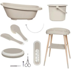 Bebe Jou Babybadeset Sense Edition, Taupe, Kunststoff, 7-teilig, 79.5x40x46 cm, Pflegen, Baden, Babybadewannen