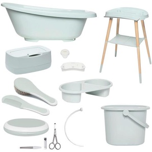 Bebe Jou Babybadeset Sense , Grün, Hellgrün , Kunststoff , 8-teilig , 79.5x40x46 cm , Baden & Wickeln, Babywannen