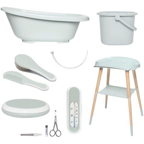 Bebe Jou Babybadeset Sense , Grün , Kunststoff , 7-teilig , 79.5x40x46 cm , Baden & Wickeln, Babywannen