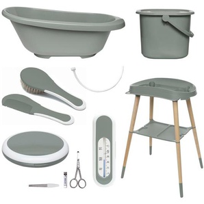Bebe Jou Babybadeset Sense , Grün , Kunststoff , 7-teilig , 79.5x40x46 cm , Baden & Wickeln, Babywannen