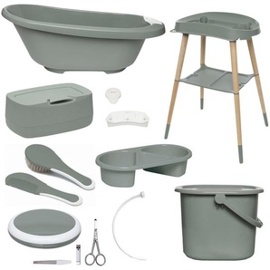 Bebe Jou Babybadeset Sense , Grün , Kunststoff , 8-teilig , 79.5x40x46 cm , Baden & Wickeln, Babywannen