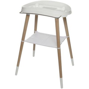 Bebe Jou Badewannenständer Sense, Weiß, Buche, Holz, Metall, Kunststoff, Buche, 60x83.4x49.8 cm, Made in EU, Baden & Wickeln, Babywannen