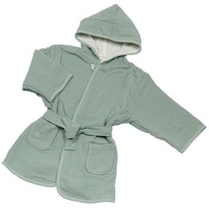 Bebes Collection Kinderbademantel Musselin Fuchs Grün, Creme, Grün, Textil, Fuchs, Gr. 92/98, unisex, Oeko-Tex® Standard 100, Taschen, hochwertige Qualität, modische Optik, Badtextilien, Bademäntel