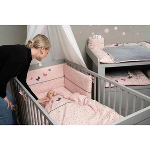 Bebes Collection Nestchen 3 D - Schmetterlinge, Rosa, Textil, Schmetterling, Füllung: Polyester, 35 cm, Oeko-Tex® Standard 100, Bezug waschbar, schadstoffgeprüft, Babyheimtextilien, Babynestchen, Bettnestchen