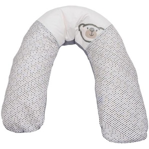 Bebes Collection Stillkissen Big Willi , Grau, Weiß , Textil , 48 L , Füllung: Mikroperlen , 40 cm , Oeko-Tex® Standard 100 , Bezug abnehmbar, waschbar , Babyernährung, Stillkissen