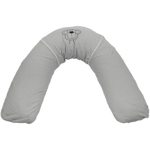 Bebes Collection Stillkissen Musselin Affe Grau , Grau , Textil , 48 L , Füllung: Mikroperlen , 40 cm , Oeko-Tex® Standard 100 , Bezug abnehmbar, waschbar, schadstoffgeprüft, mit Reißverschluss , Babyernährung, Stillkissen