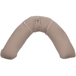 Bebes Collection Stillkissen Musselin Hund Altrosa , Altrosa , Textil , 48 L , Füllung: Mikroperlen , 40 cm , Oeko-Tex® Standard 100 , Bezug abnehmbar, waschbar, schadstoffgeprüft, mit Reißverschluss , Babyernährung, Stillkissen