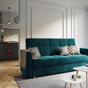 BEDANTE SOFA LENTO mit Schlaffunktion ITAKA 39 Türkis Sofa mit Stauraum Bettkasten Wohnzimmersofa Couch Sofa Bettsofa Bettkasten Bettcouch LENTOITAK39