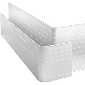 Beetumrandung BECKMANN Alu-Einfassung BKZ2 Beeteinfassungen Gr. L/H: 708 cm x 13 cm, grau (alu natur) Rasen- Beetbegrenzung 6er-Set