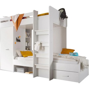 Begabino Hochbett »MAXI«, mit 2 Liegeflächen, Kleiderschrank und Regalen