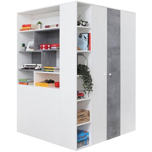 Begehbarer Kleiderschrank in Beton weiß SEATTLE-133