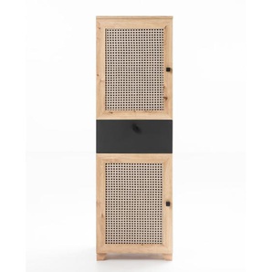 Beistellschrank Arona, Asteiche Nachbildung/anthrazit, Breite ca. 49 cm