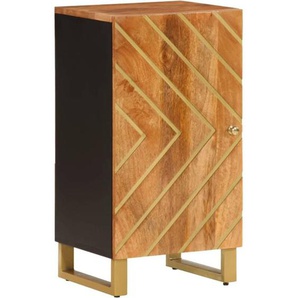 Beistellschrank Braun und Schwarz 40x33,5x75 Massivholz Mango Vidaxl