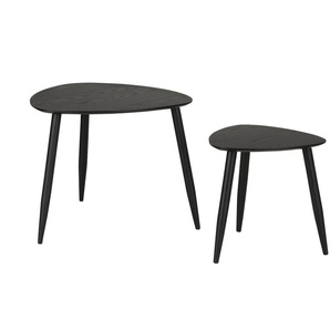 Beistelltisch 2er Set  Bamboo ¦ schwarz ¦ Maße (cm): B: 59 H: 48