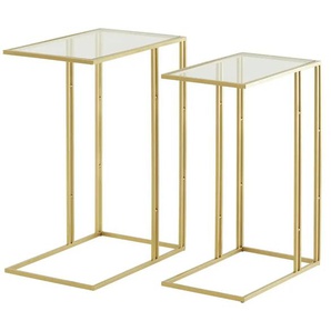 Beistelltisch 2er-Set | gold | 33 cm | 68 cm |