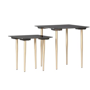 Beistelltisch 2er Set - grau - Materialmix | Möbel Kraft