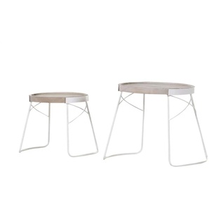 Beistelltisch 2er Set - holzfarben - Materialmix - 48 cm - 50 cm | Möbel Kraft