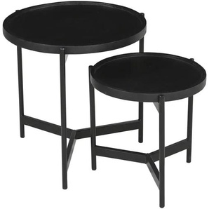 Beistelltisch 2er Set Black Smooth ¦ schwarz ¦ Maße (cm): H: 45 Ø: 45