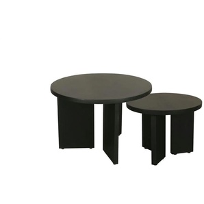 by Living Beistelltisch 2er-Set Round ¦ schwarz ¦ Maße (cm): B: 60 H: 41