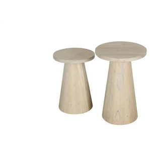 Beistelltisch 2er-Set  Cone ¦ weiß ¦ Maße (cm): B: 40 H: 50