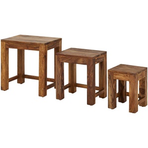 Beistelltisch  3er-Set  Amarillo ¦ holzfarben ¦ Maße (cm): B: 30 H: 45