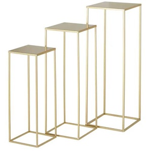 Beistelltisch 3er Set - gold - Materialmix - 25 cm - 70 cm - cm 25,0 | Möbel Kraft