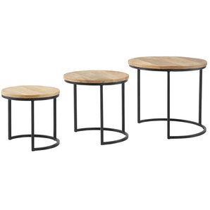 Beistelltisch 3er-Set Round ¦ holzfarben