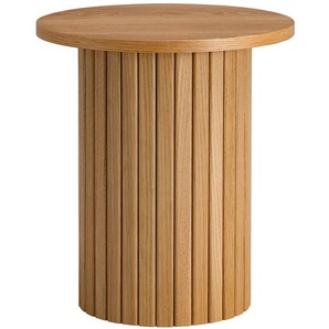 Beistelltisch 40 cm Ø 40cm Braun/Beige/Eiche
