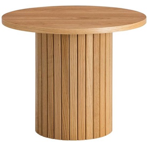 Beistelltisch 50 cm Ø 50cm Braun/Beige/Eiche