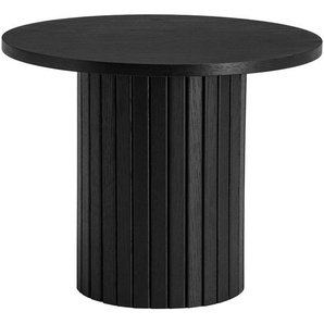 Beistelltisch 50 cm Ø 50cm Schwarz/Eiche Schwarz