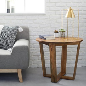 Beistelltisch aus massivem Mindi-Holz Ø 65 cm