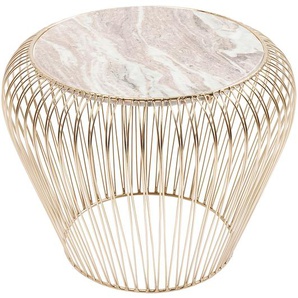 Beistelltisch Beam III Ø 43cm Gold/Gold