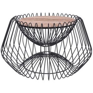Beistelltisch, Braun, Schwarz, Metall, Stein, 60x35 cm, Wohnzimmer, Wohnzimmertische, Beistelltische, Beistelltische Metall
