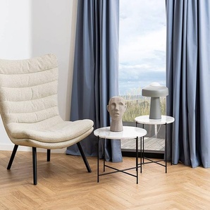 Beistelltisch Ø 52cm Weiß/Marmor Weiß Dekor