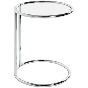 Xxxl Beistelltisch, Chrom, Metall, Glas, rund, rund, 45x55x45 cm, gastro- und objekttauglich, einfacher Aufbau, Wohnzimmer, Wohnzimmertische,