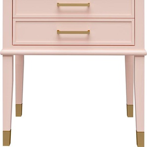 Beistelltisch COSMOLIVING BY COSMOPOLITAN Westerleigh Tische Gr. B/H/T: 60 cm x 72 cm x 40 cm, rosa (rosa, goldfarben, rosa, rosa) Beistelltische 1 Schublade, aus pflegeleichtem MDF, Beine Massivholz, Höhe 72 cm