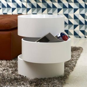 Beistelltisch Crazy Ø 40cm Weiß/Weiß