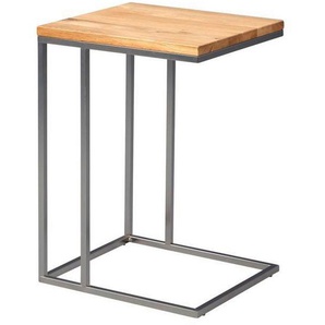 Xxxl Beistelltisch, Eiche, Edelstahl, Holz, Metall, Wildeiche, massiv, rechteckig, eckig, 43x62x38 cm, Wohnzimmer, Wohnzimmertische, Beistelltische,
