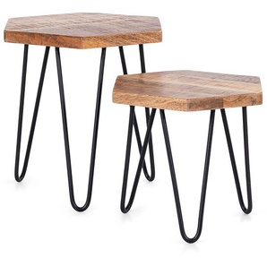 Beistelltisch Elena 2er-Set 45 x 55 x 40cm Braun