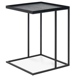 Beistelltisch Ethnicraft Ethnicraft Gestell Metall, Platte Holz schwarz lackiert silber, Designer Dawn Sweitzer, 50x39x39 cm
