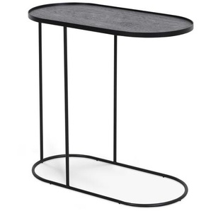 Beistelltisch Ethnicraft Ethnicraft Gestell Metall, Platte Holz schwarz lackiert silber, Designer Dawn Sweitzer, 65x69x33 cm