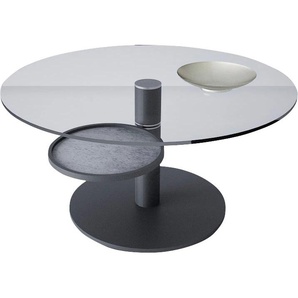 Beistelltisch EVE COLLECTION Tische Gr. B/H/T: 80 cm x 42 cm x 80 cm, schwarz (anthrazit, kg, anthrazit lackiert, klarglas) Beistelltische