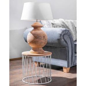 Beistelltisch Gabiarra III Ø 42cm Braun/Weiß/Beige
