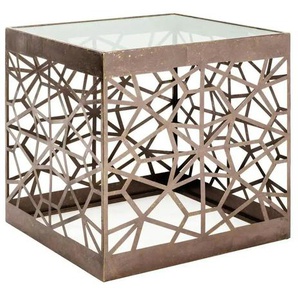Beistelltisch - gold - Materialmix - 50 cm - 50 cm | Möbel Kraft